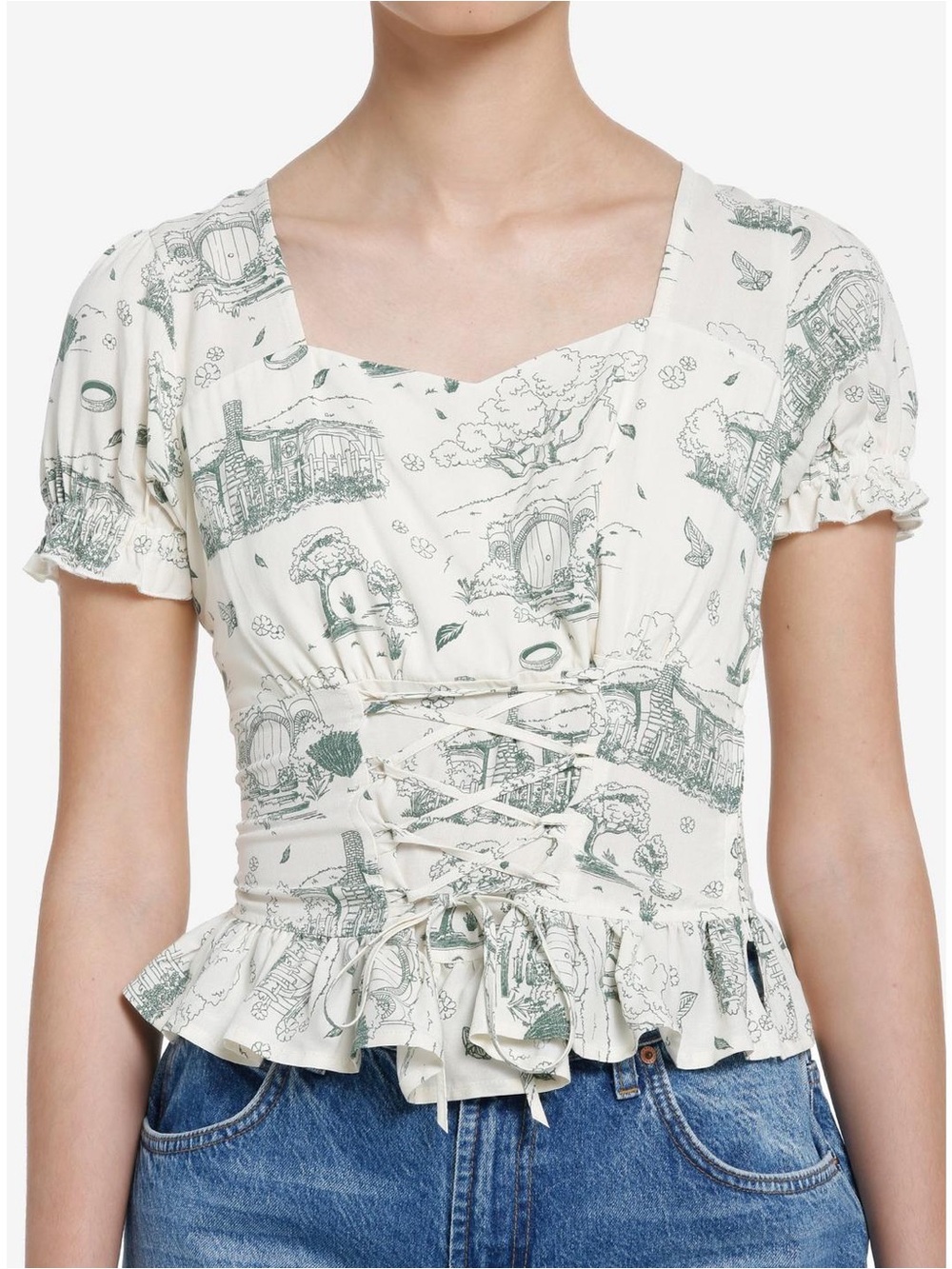 The Lord Of The Rings Shire Lace-Up Girls Top